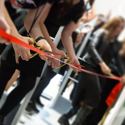 A ribbon cutting ceremony